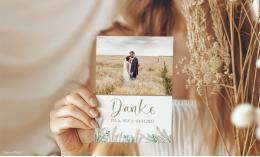 Dankeskarte Hochzeit Boho Postkarte