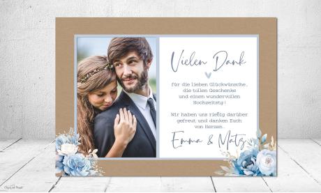 Danksagungskarte Hochzeit Kraftpapier