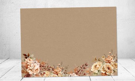 Dankeskarten Hochzeit Kraftpapier floral