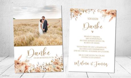 Dankeskarte Hochzeit floral