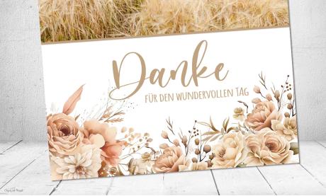 Dankeskarte Hochzeit floral