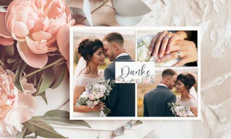 Danksagungskarten Hochzeit Collage