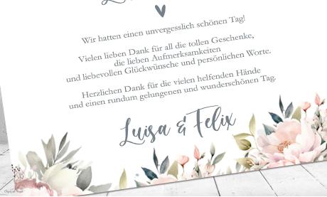 Danksagungskarten Hochzeit Collage