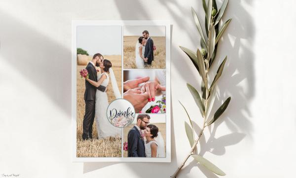 Dankeskarte Hochzeit Postkarte Boho