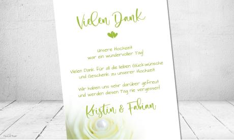 Dankeskarte Hochzeit grün weiß