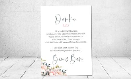 Danksagung Hochzeit Postkarte modern