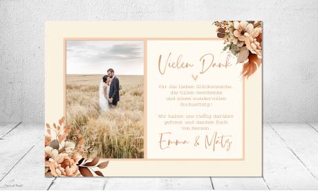 Dankeskarte Hochzeit Boho