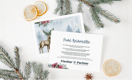 Geschäftliche Weihnachtskarten mit Logo individuell