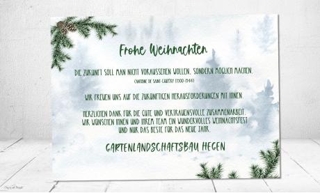 Individuelle Weihnachtskarten für Firmen mit Logo, Vintage Aquarell