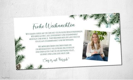 Geschäftliche Weihnachtskarte DIN Lang, individuell mit Firmenlogo