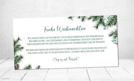 Geschäftliche Weihnachtskarte DIN Lang, individuell mit Firmenlogo