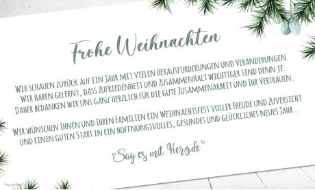 Geschäftliche Weihnachtskarte DIN Lang, individuell mit Firmenlogo