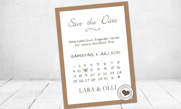 Save The Date Karten Kraftpapier Vintage Style