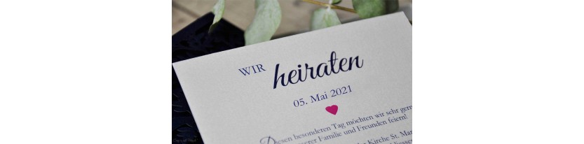 Einladungskarten Hochzeit Lasercut Spitze Blau Rosa Baum